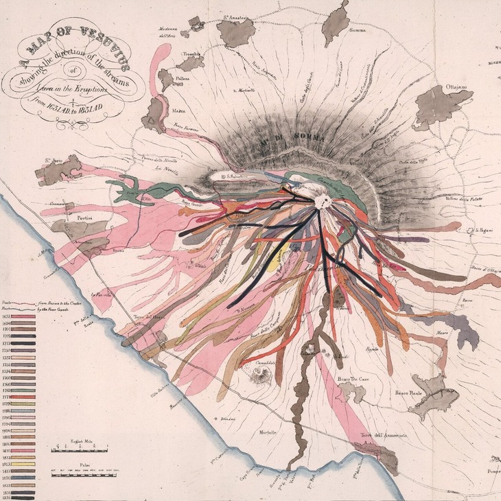 Vesuvius lava streams map