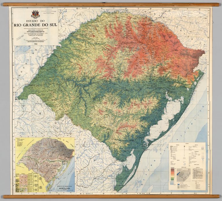 Wall map of the State of Rio Grande do Sul, Brazil, Instituto Gaúcho de Reforma Agrária, 1966