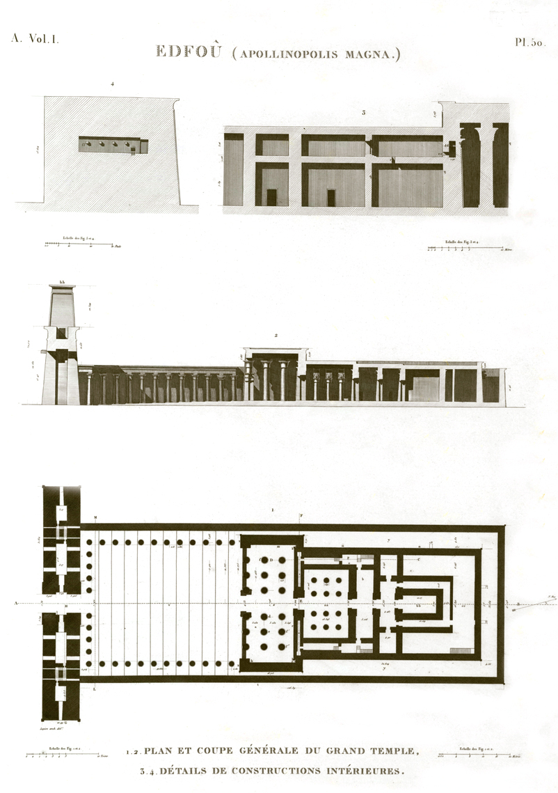 Plan Edfu Temple Egypt description egypte antiquités egypt antiquity