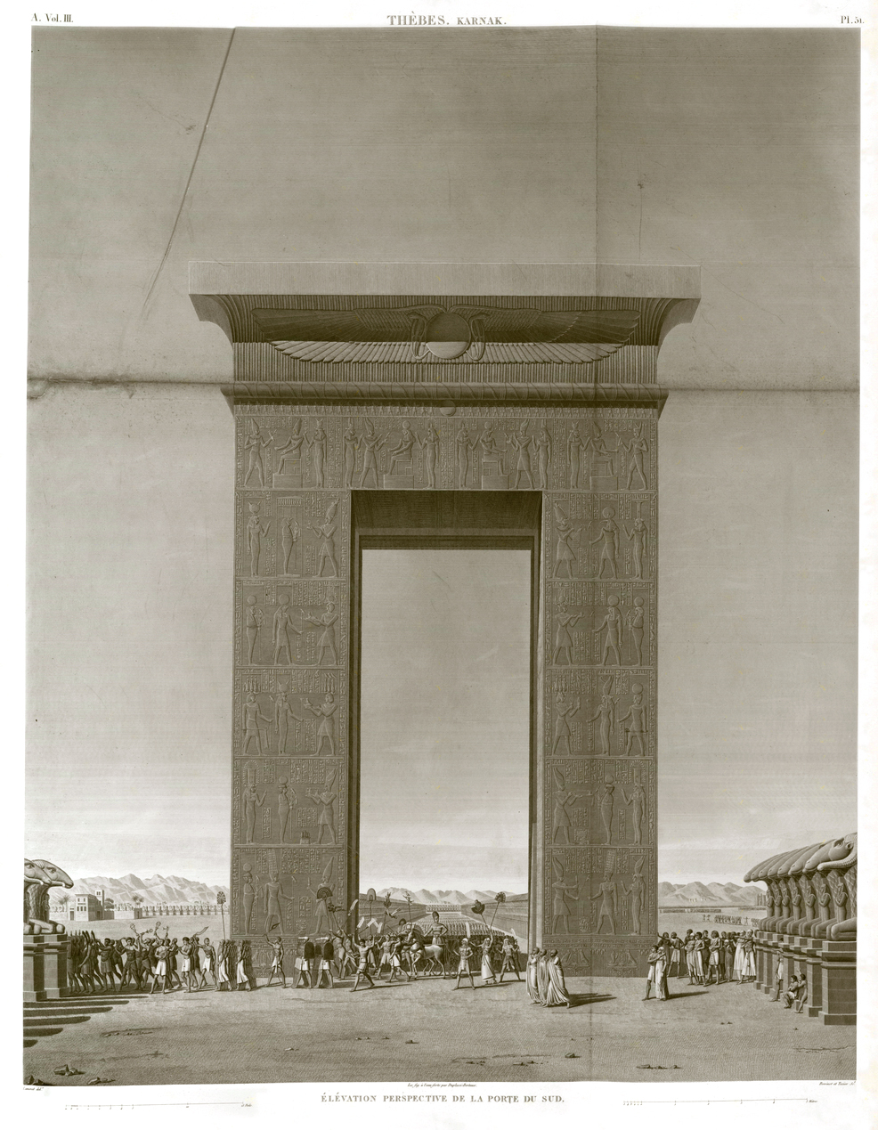 Pl.51 - Perspective elevation of the southern gate