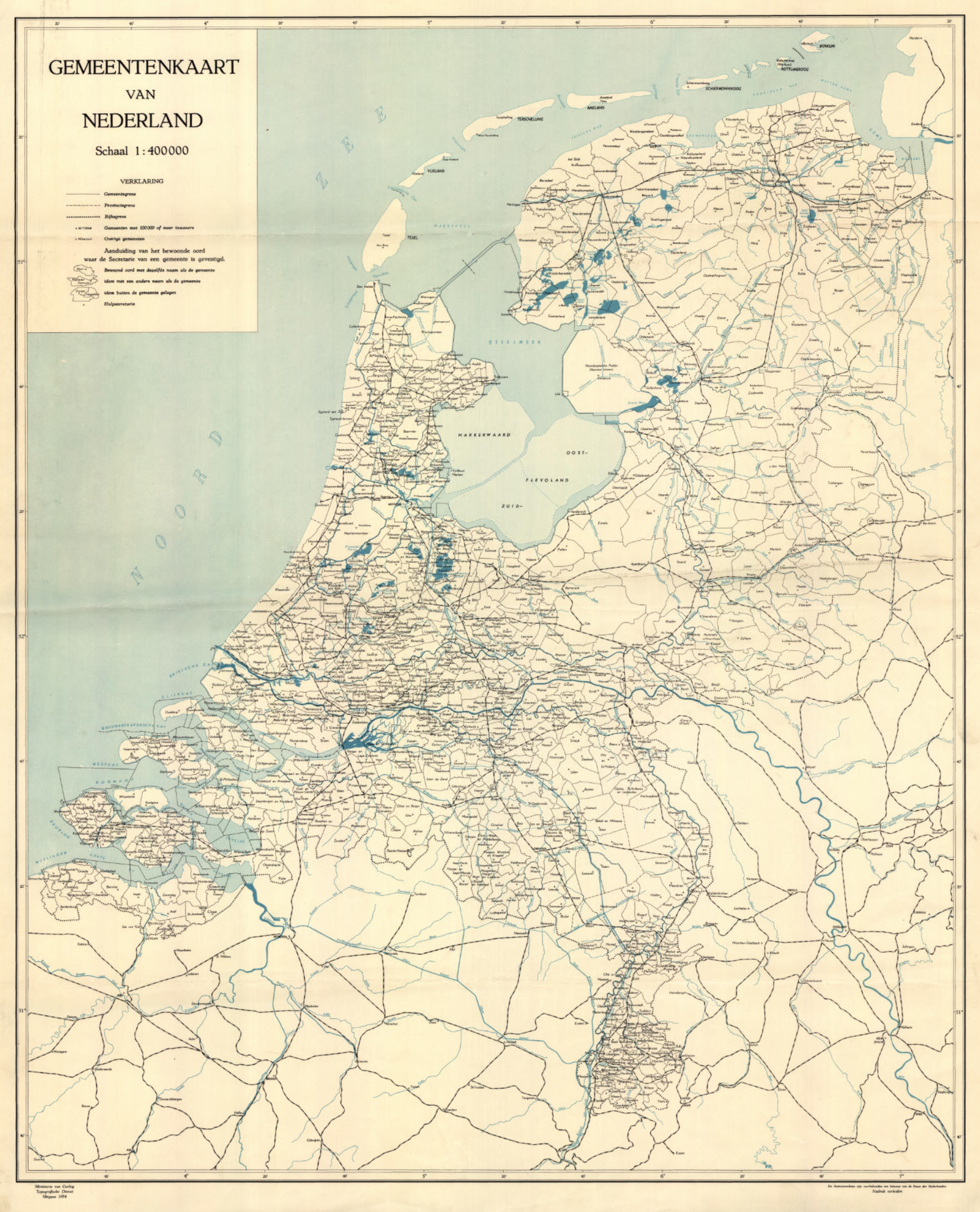 1954 Netherlands Map
