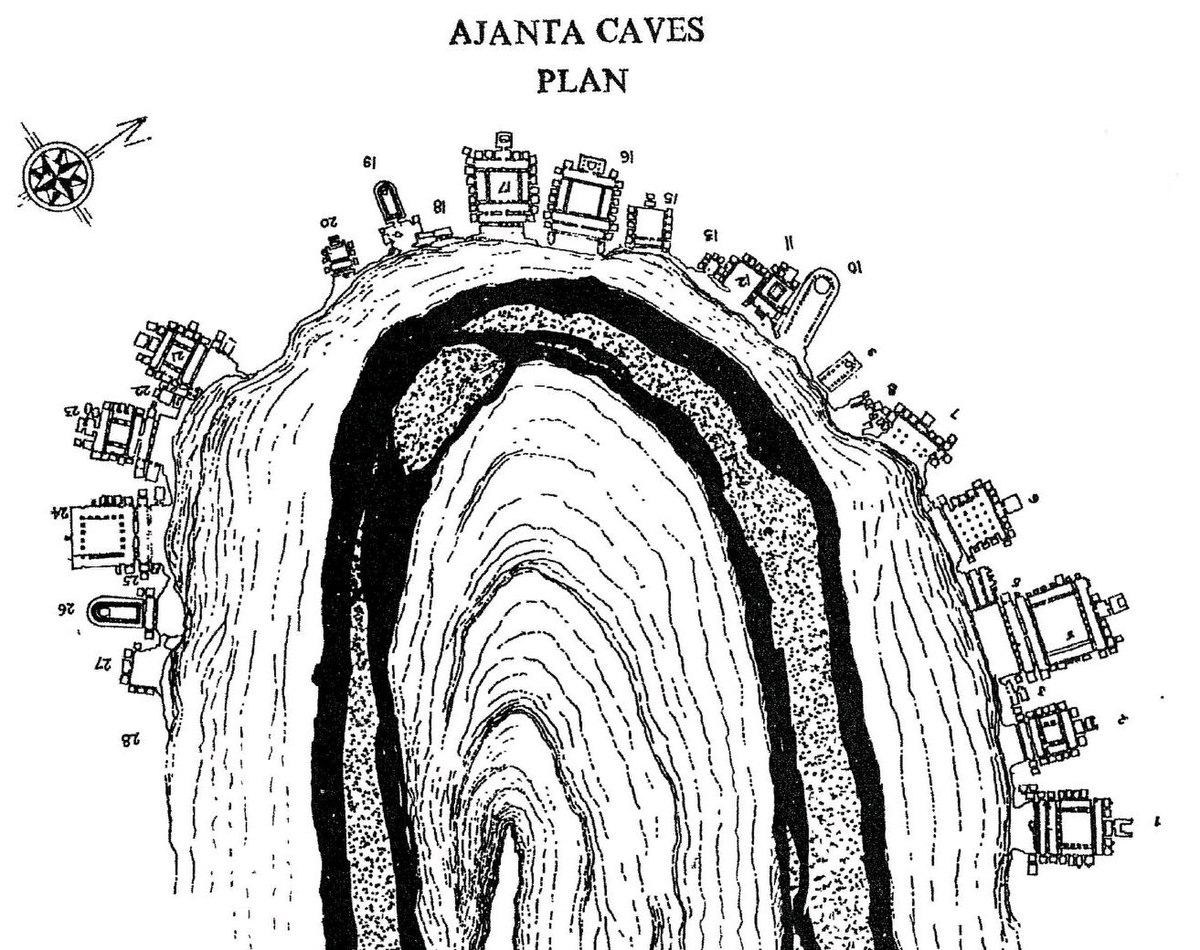 Map and Plan of Ajanta Caves