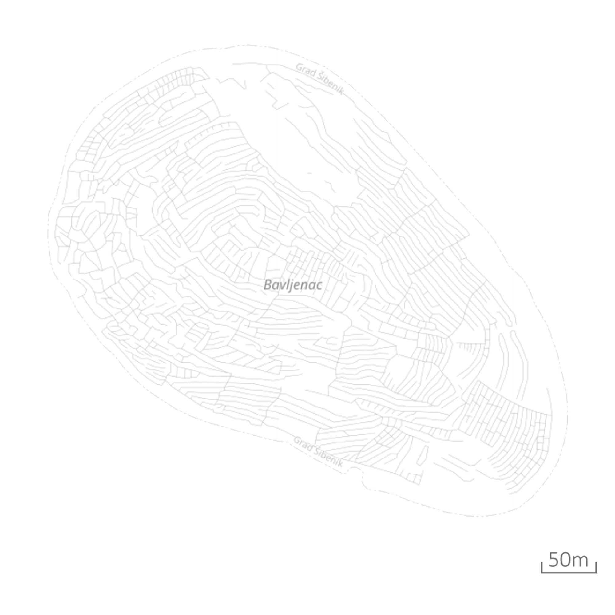 Bavljenac Map Croatia Archipelago Adriatic Sea Plan Walls