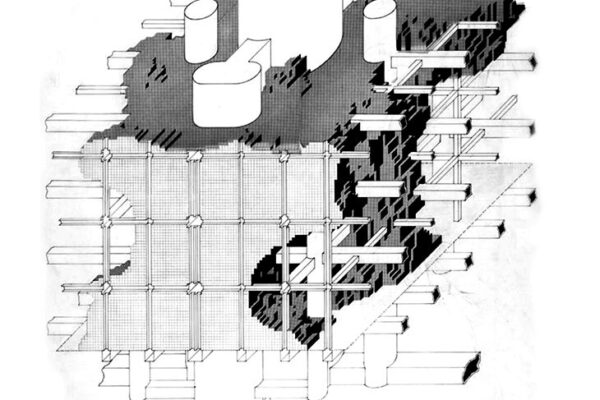 Compact City, drawing by Walter Pichler, 1963