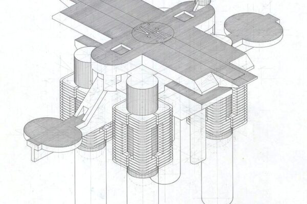Vertical City, drawing by Friedrich St. Florian, Klaus Gartler and Helmut Rieder, 1964