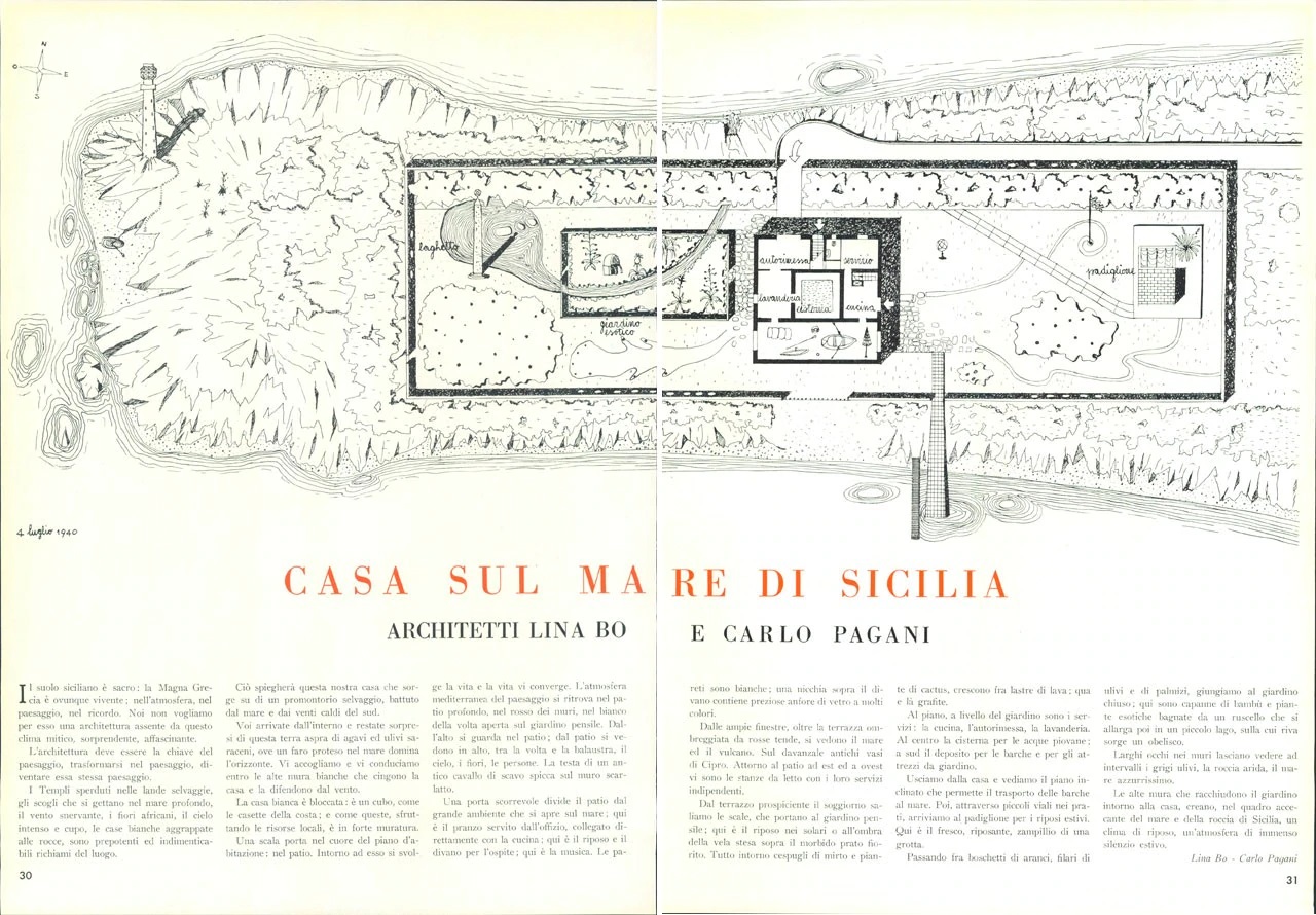 casa sul mare di sicilia Lina Bo Bardi Domus