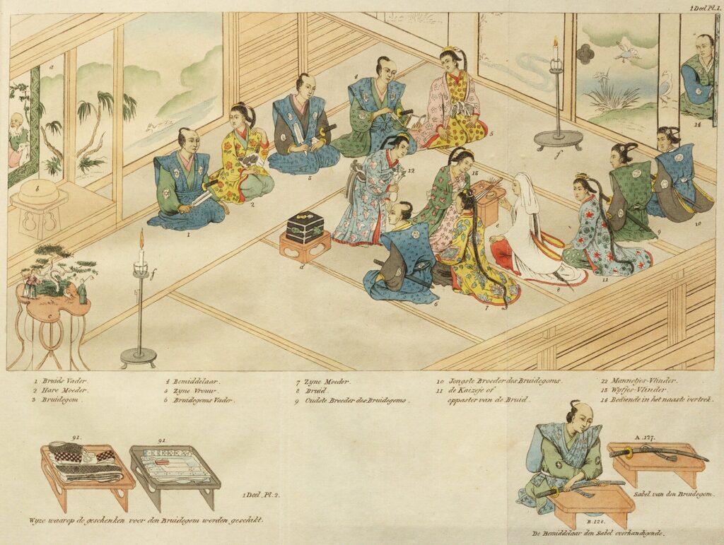 Second illustration of a wedding ceremony - Illustrations of Japan